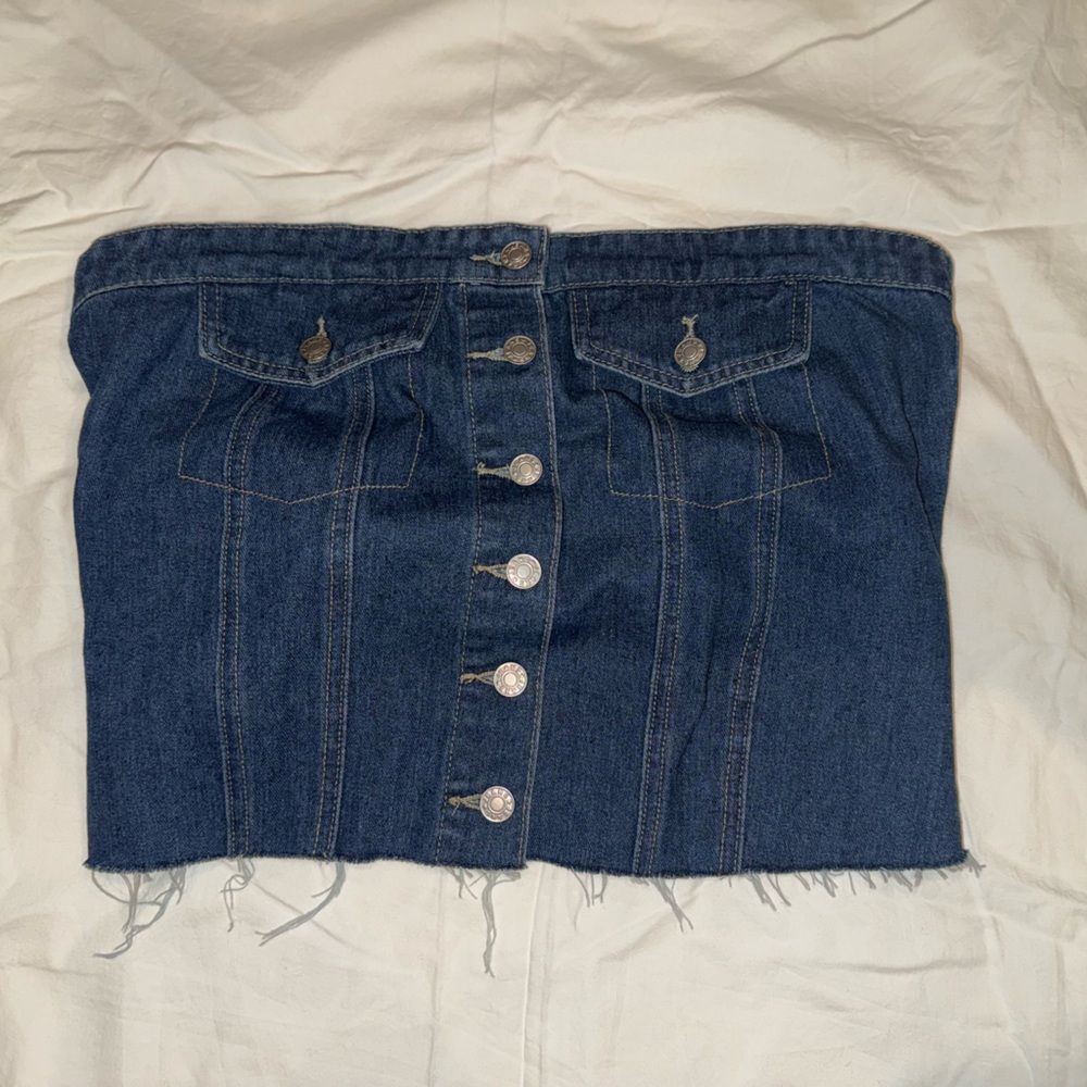 Denim Tube Top Size Large - Picture 2 of 8